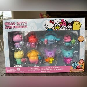 Jazwares Hello Kitty and Friends Ombré Tropical Party 2” Figure 8 Pack (NIB)